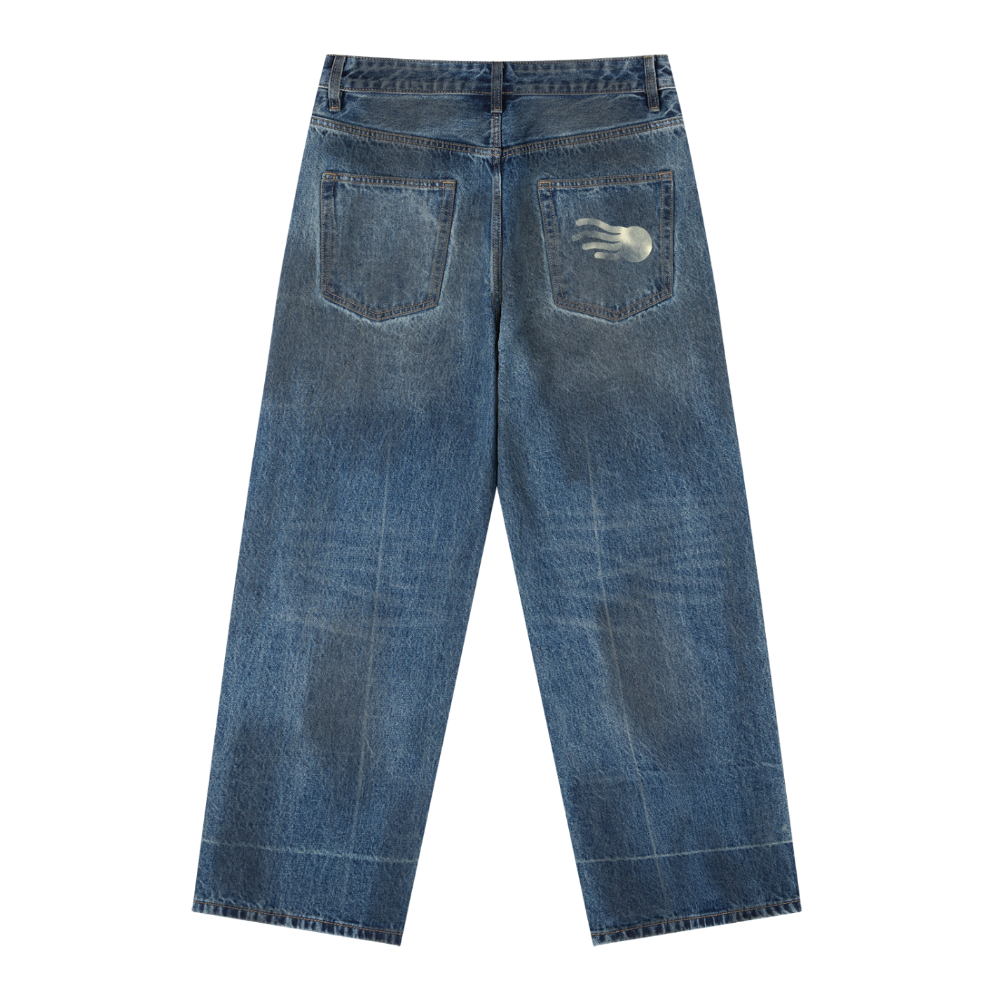 Vintage Wash Baggy Denim Jeans